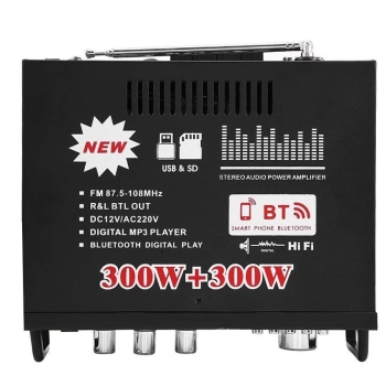 Wzmacniacz HiFi radio pilot 600W BT USB 12V/230V [23010000749]